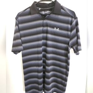 Black Striped Under Armour Golf Polo